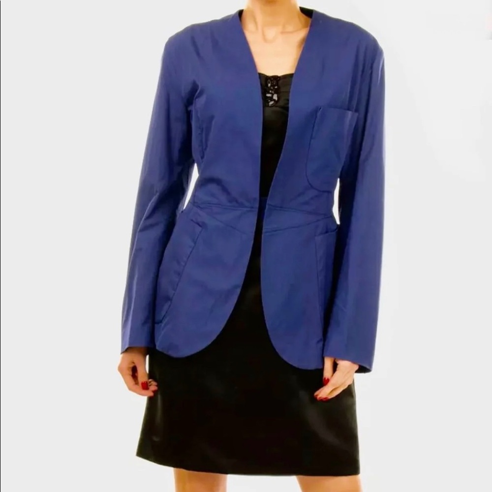 NWT ROBERTA FURLANETTO Navy Blue Blazer Jacket 42